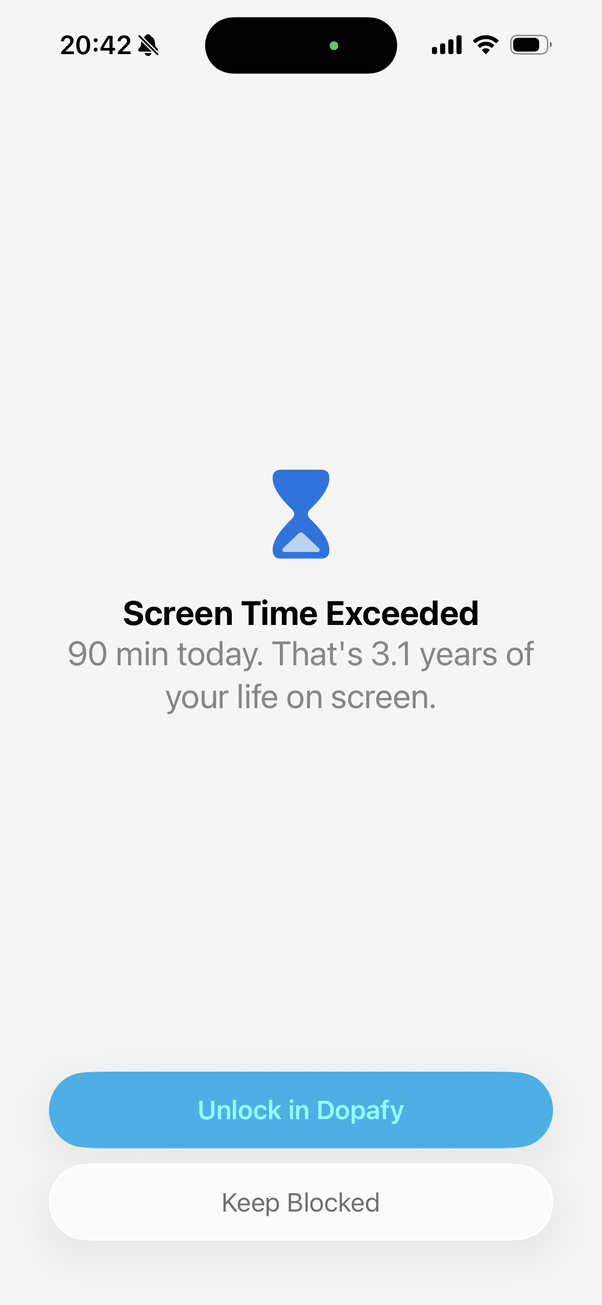 Dopafy screen blocking